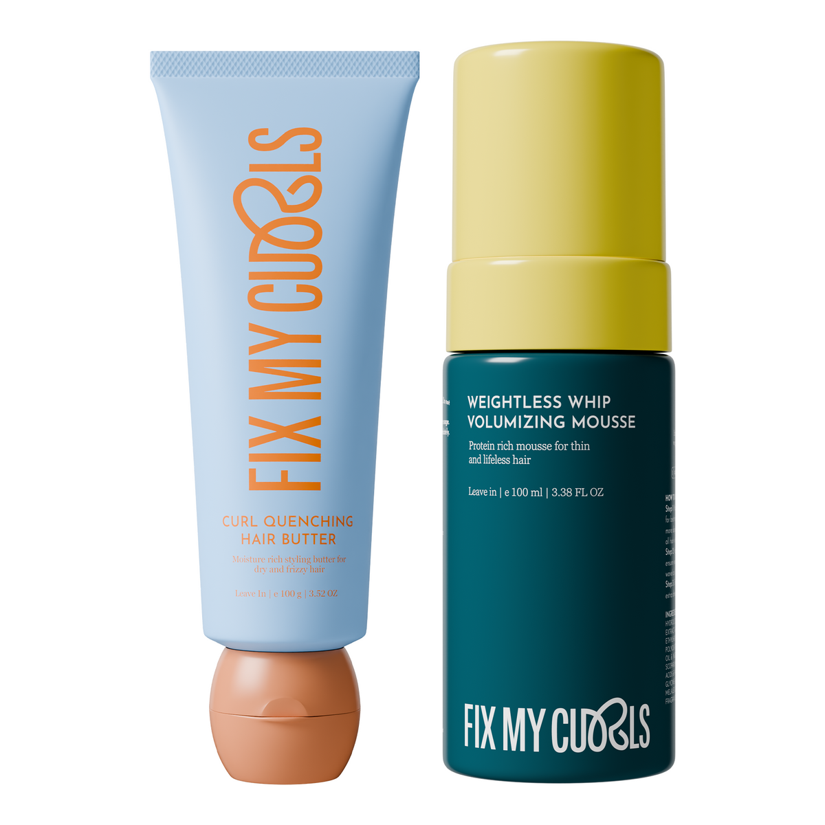 Fix My Curls Butter & Mousse - On the Go Duo (Protein + Moisture Balance)