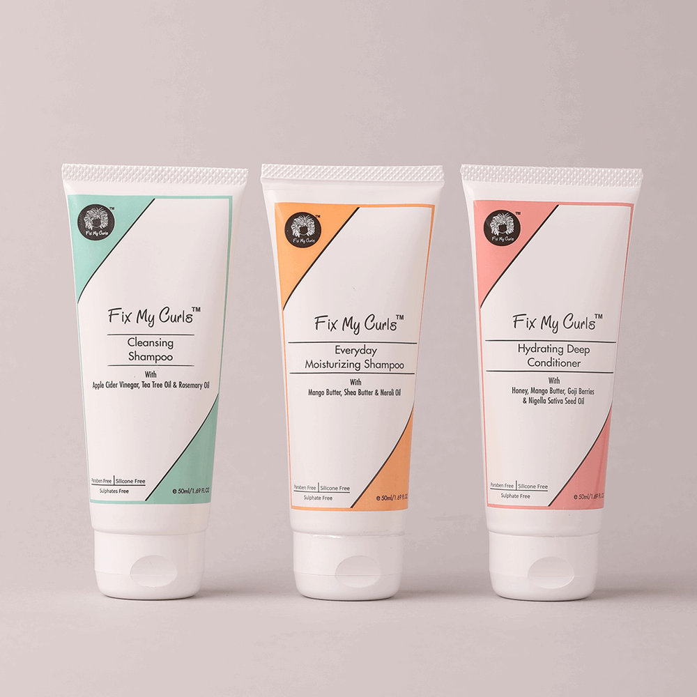 Fix My Curls Wash Day Bundle ( Cleansing Shampoo, Moisturizing Shampoo, Hydrating Deep Conditioner)