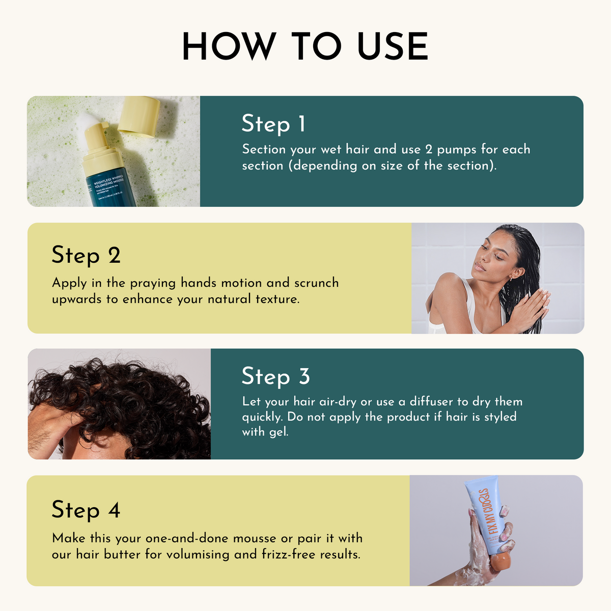 Fix My Curls Weightless Whip Volumizing Mousse