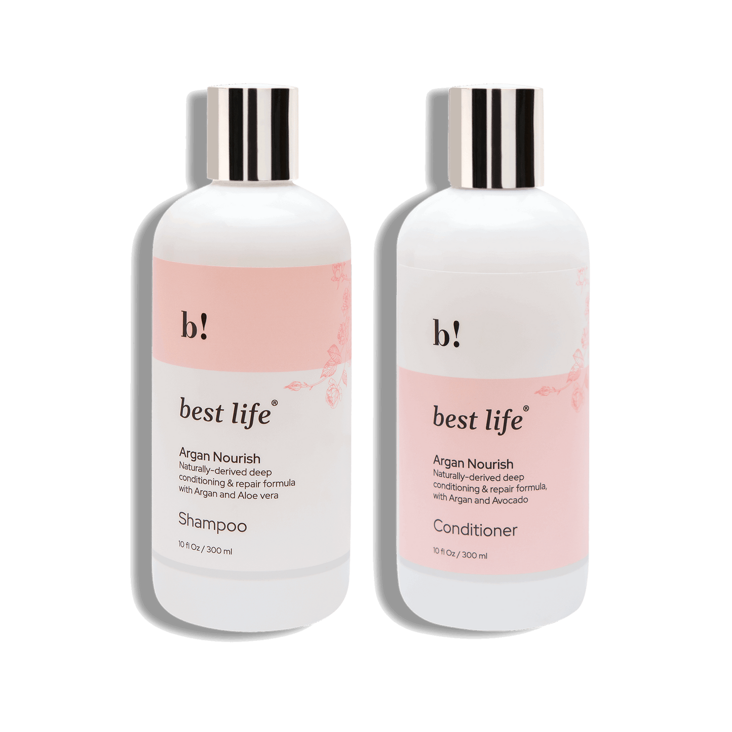 Best Life Moroccan Argan Oil Hair Shampoo and Conditioner Set for Dull, Dry & Frizzy Hair 300+300 Ml
