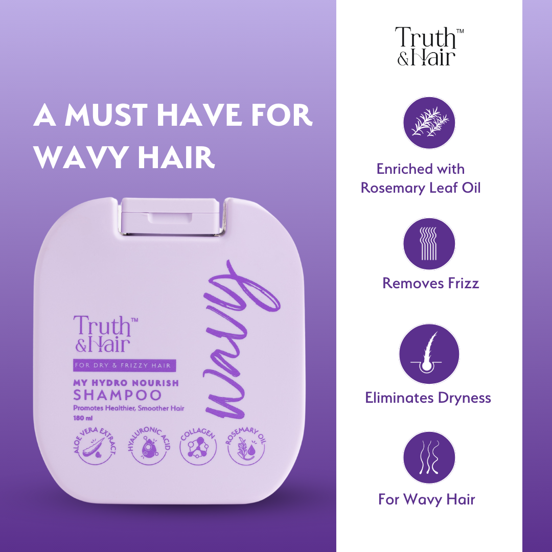 Truth & Hair Hydro Nourish Shampoo For Wavy Hair 180ML