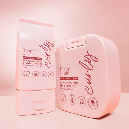 Truth & Hair- Hydro Nourish Shampoo & Conditioner Combo Pack For Curly Hair (180ml+120ml)
