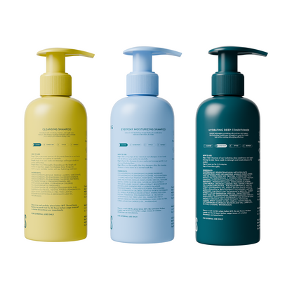 Fix My Curls Wash Day Bundle ( Cleansing Shampoo, Moisturizing Shampoo, Hydrating Deep Conditioner)