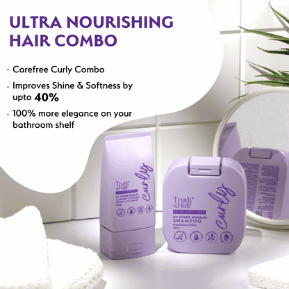 Truth & Hair- Hydro Nourish Shampoo & Conditioner Combo Pack For Curly Hair (180ml+120ml)