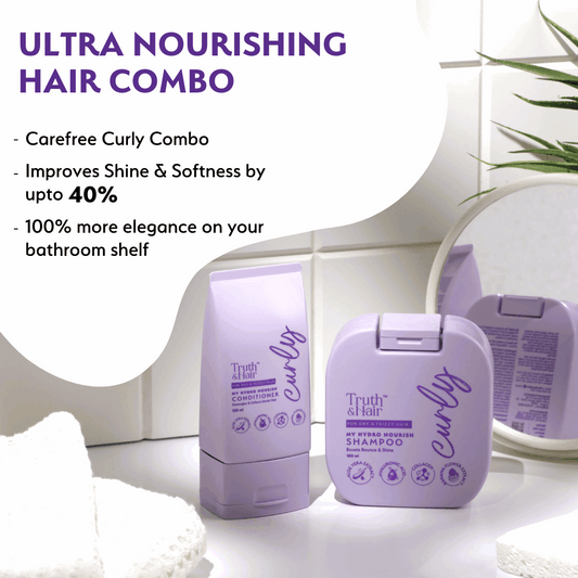 Truth & Hair- Hydro Nourish Shampoo & Conditioner Combo Pack For Curly Hair (180ml+120ml)