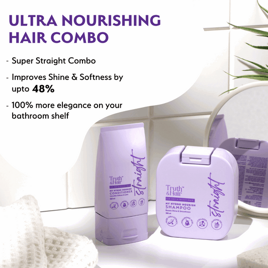 Truth & Hair- Hydro Nourish Shampoo & Conditioner Combo Pack For Straight Hair (180ml+120ml)