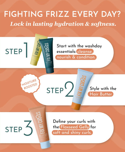 Fix My Curls Discovery Kit - 6 Bestselling Mini Products | Curly Hair Starter Set | 20 ML Each