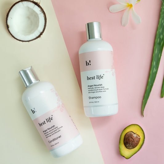 Best Life Moroccan Argan Oil Hair Shampoo and Conditioner Set for Dull, Dry & Frizzy Hair 300+300 Ml