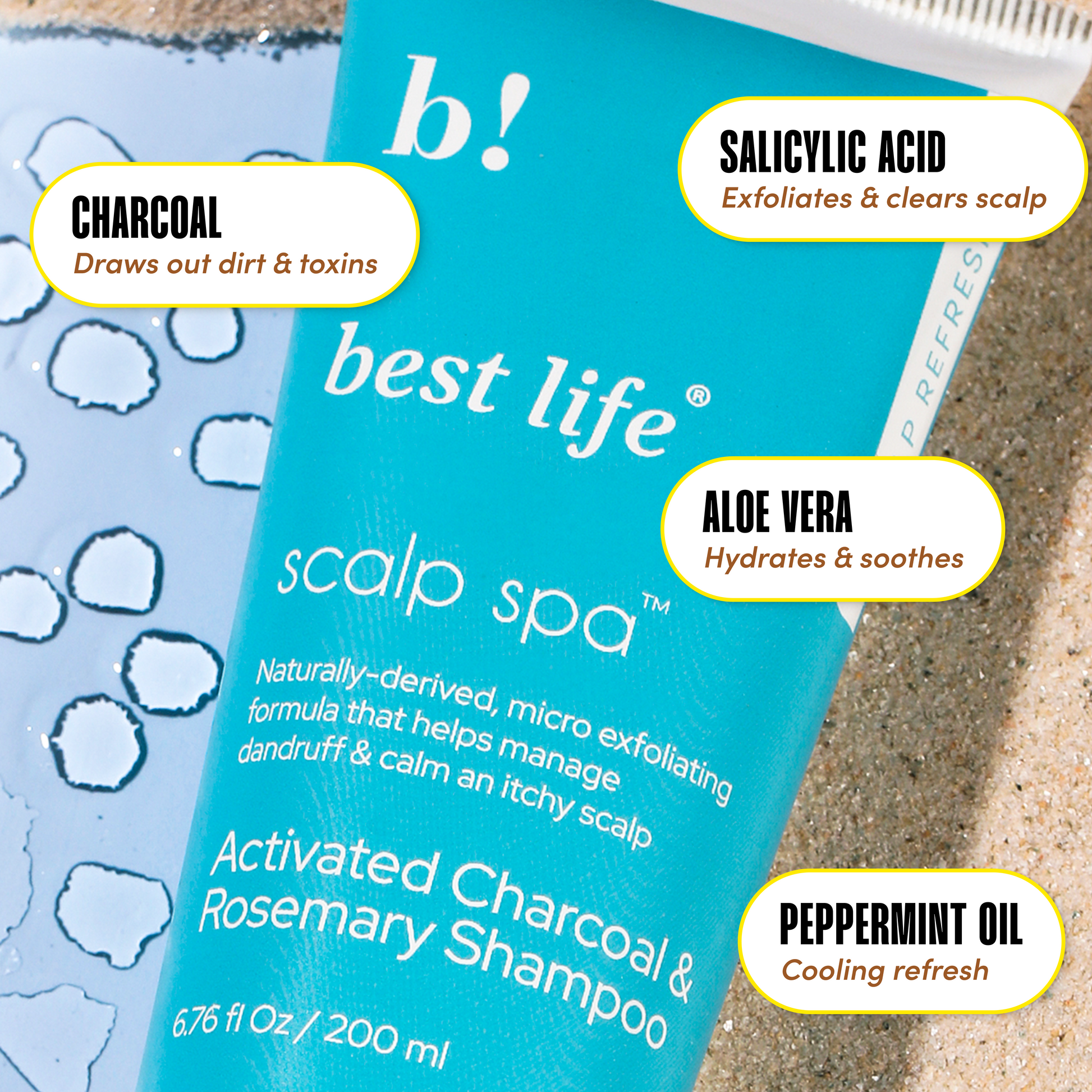Anti-dandruff scalp scrub features