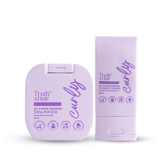 Truth & Hair- Hydro Nourish Shampoo & Conditioner Combo Pack For Curly Hair (180ml+120ml)