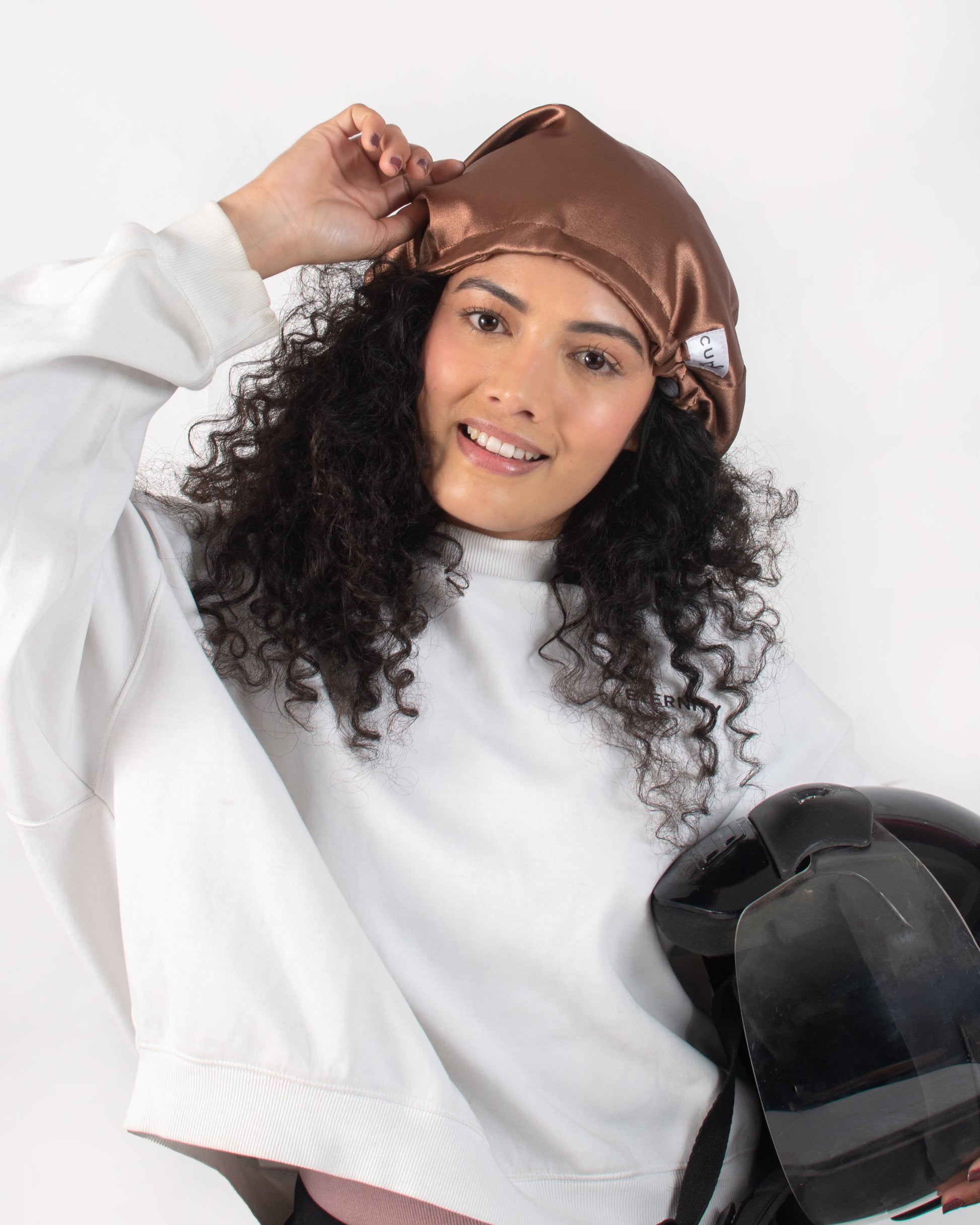 buff under motorcycle helmet Helmet Hair Buff – Kurlstop