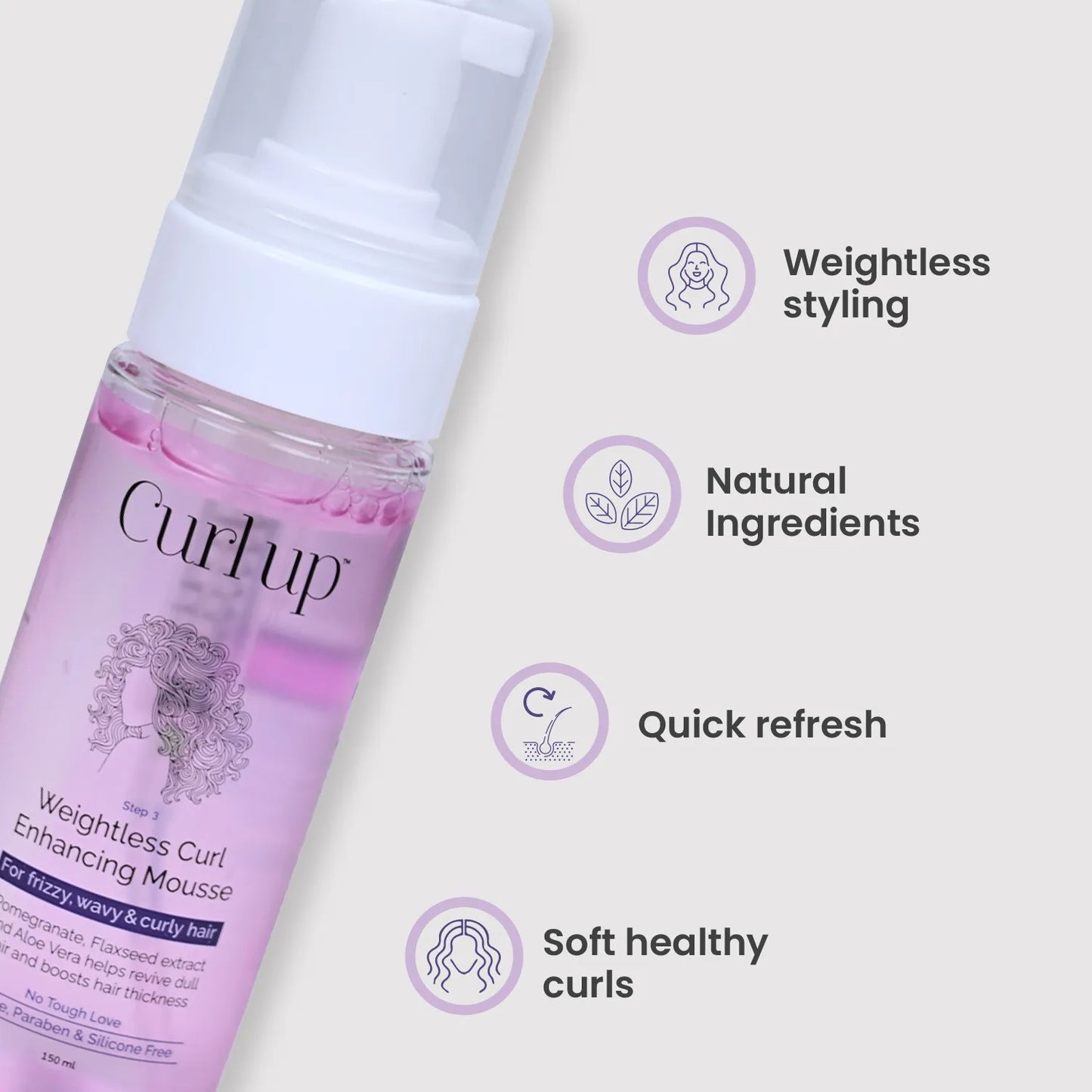 Curl up Weightless Curl Enhancing Mousse 150 Ml