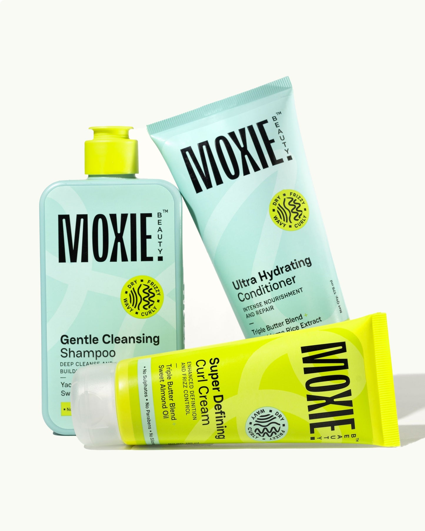 Moxie Hair Shampoo, Conditioner & Super Defining Curl Cream Set
