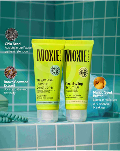 Moxie Wavy Vibe Setter Travel Duo (Leave-In Conditioner + Gel) 50ml Each
