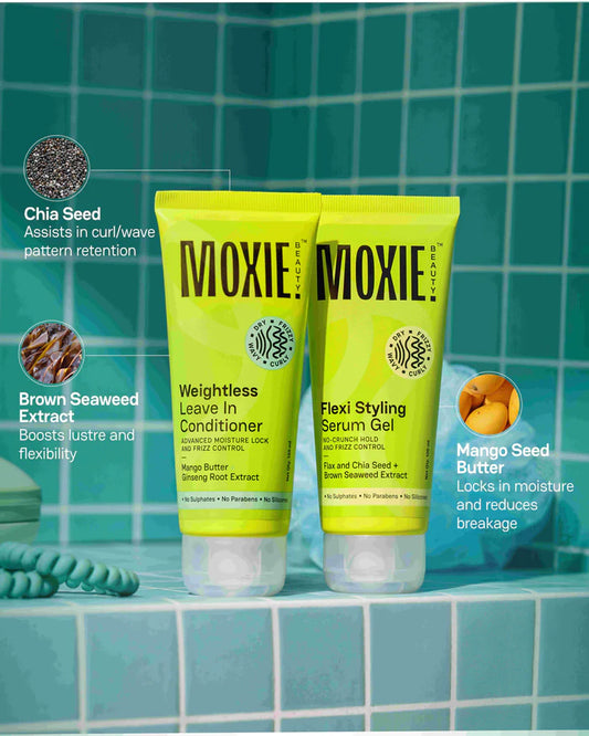 Moxie Wavy Vibe Setter Travel Duo (Leave-In Conditioner + Gel) 50ml Each